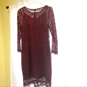 Maroon lace dress